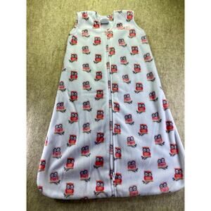 Halo Fleece Sleep Sack White with Owl Print Size Small Birth-6 Months